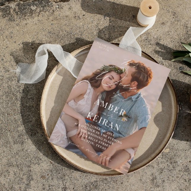 Champagne Shades - Photo Bröllop V2 Inbjudningar (Skapare uppladdad)