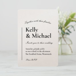 Champagne Shimmer Typography Bröllop Inbjudningar