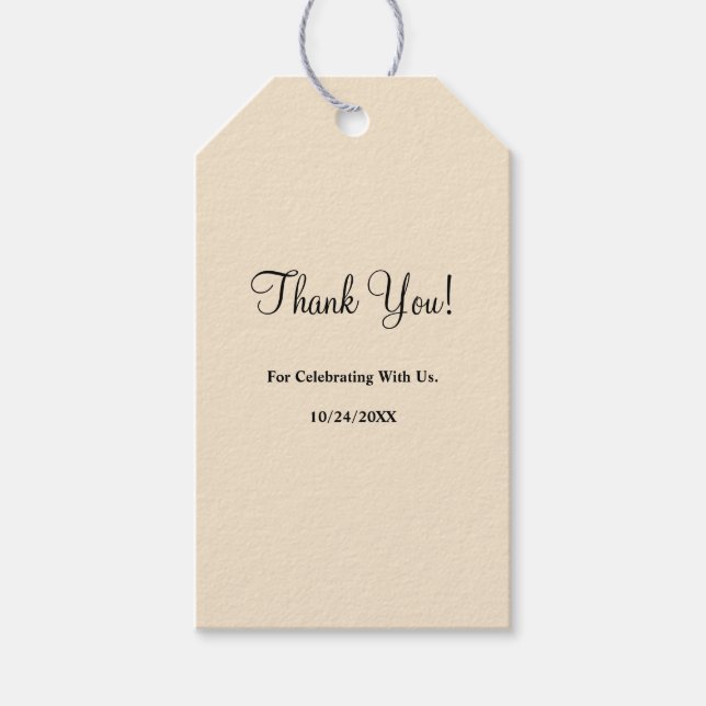 Champagne Simple Bröllop Gift Märkres Presentetikett (Framsidan)