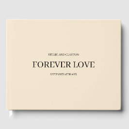 Champagne Simple Bröllop Guest Bok