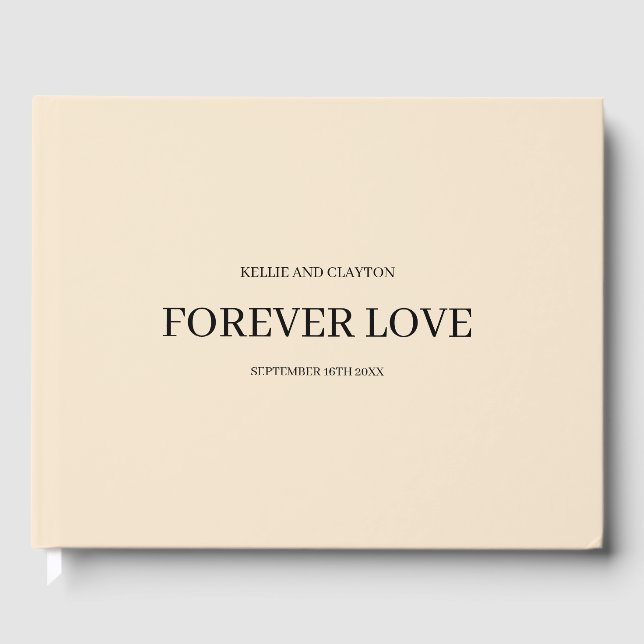 Champagne Simple Bröllop Guest Bok (Framsida)