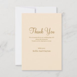 Champagne Simple Bröllop - tackkort Tack Kort