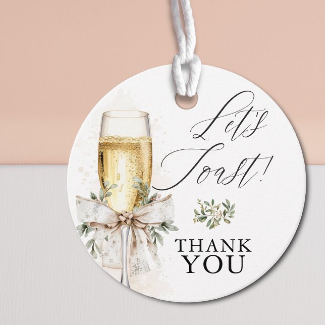 Champagne Skål på vintern Neutral Tack så mycket Gåvor Etiketter (Skapare uppladdad)