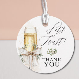 Champagne Skål Vinter Neutral Tack Gåvor Etiketter