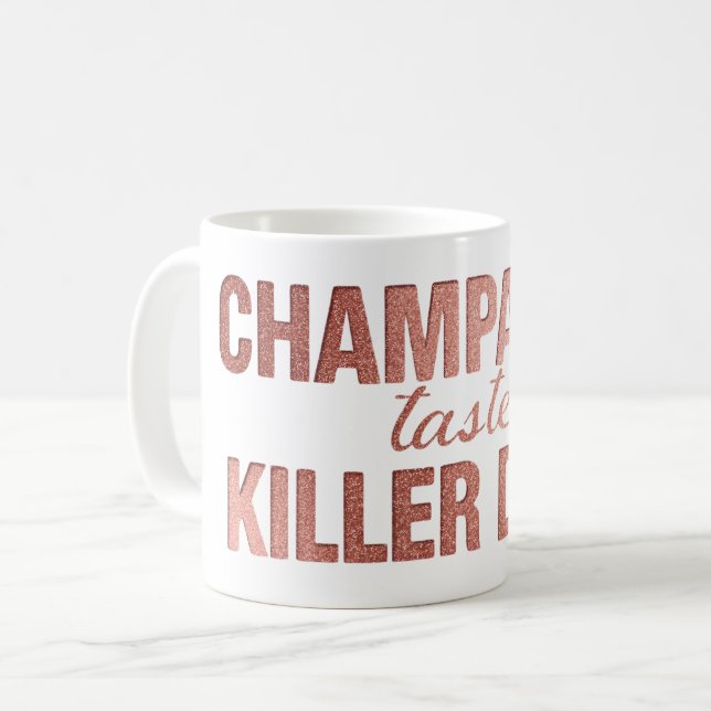 Champagne Smak Killer Dink | Rosapink Pickleball Kaffemugg (Framsida vänster)
