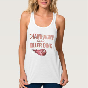 Champagne Smak Killer Dink   Rosapink Pickleball Linne Med Racerback