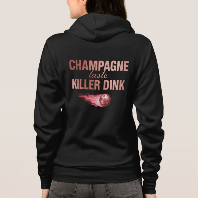 Champagne Smak Killer Dink | Rosé Rosa Pickleball T Shirt (Baksida)