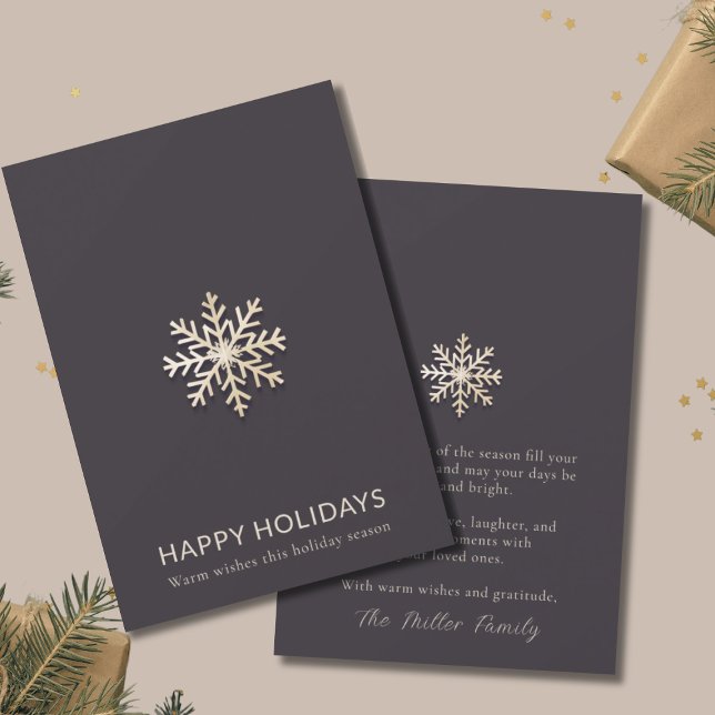 Champagne Snowflake Helgdag Card Julkort (Skapare uppladdad)