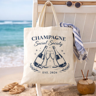 Champagne Social Society Tote Bag Tygkasse