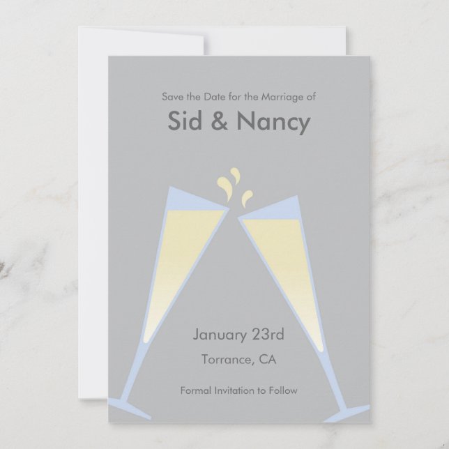 Champagne Spara datuminbjudan Spara Datumet (Framsida)