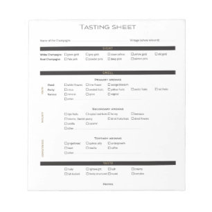 Champagne & Sparkling Vin Deductive Tasting Lakan Anteckningsblock