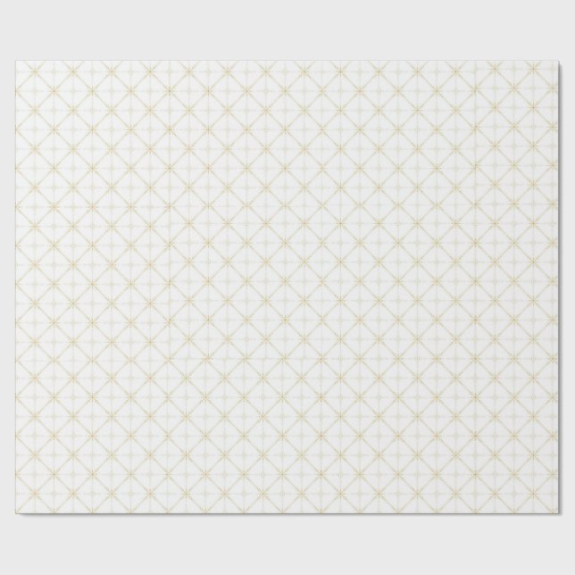 Champagne Stjärnbrisad Diamantmönster Presentpapper (Platt)