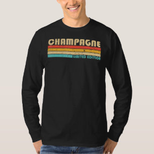 Champagne Surname Retro Vintage 90s Birthday Reun T Shirt