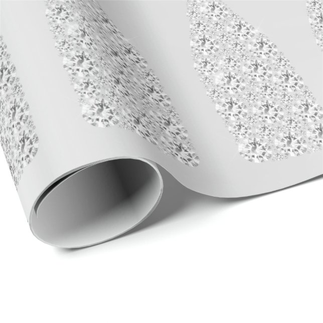 Champagne Swarovski Crystals Grått Flaska Silver Presentpapper (Rullad Hörn)