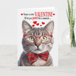 Champagne Tabby Katt Djur Humor Alla Hjärtans Dag Helgkort