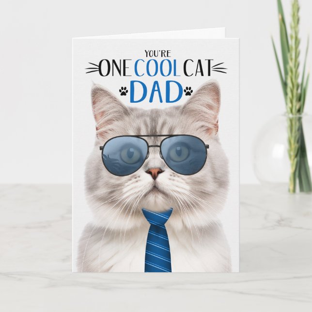 Champagne Tabby katt Fars dag One Coola Cat Helgkort (Framsida)
