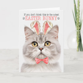 Champagne Tabby katt i Bunny Öron för Påsk Helgkort