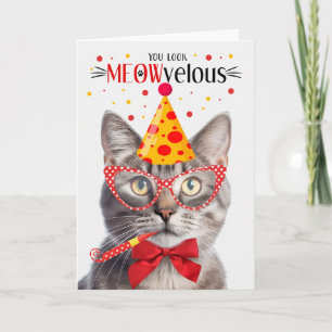 Champagne Tabby katt MEOWvelous Birthday Kort