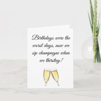 Champagne Taste Birthday Card Kort