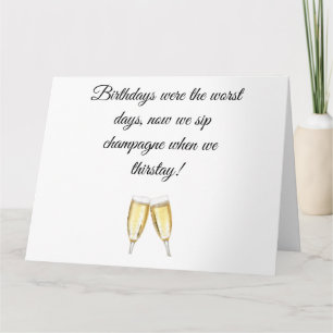 Champagne Taste Birthday Card Kort