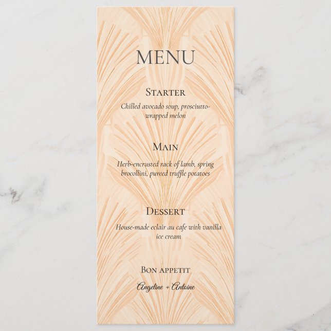 Champagne Tastes Elegant Minimalist Meny (Framsida)