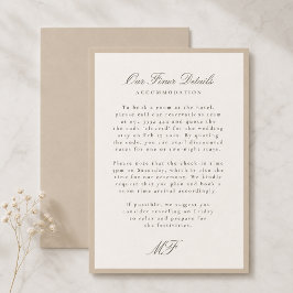 Champagne Taupe Bröllopsdetaljer Tilläggskort