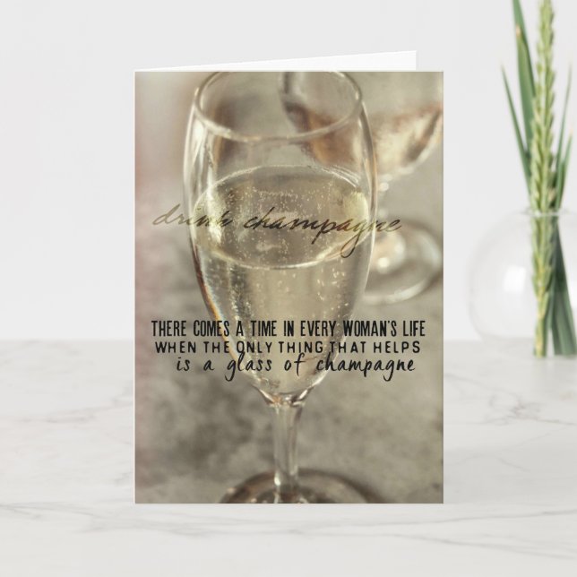CHAMPAGNE TERAPY Greeting Card Tack Kort (Framsida)