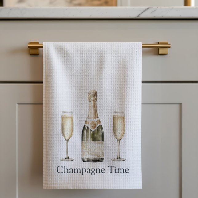 Champagne Time Prosecco Lover   Kökshandduk (Champagne Flutes Kitchen Towel)