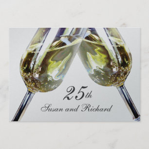 Champagne Toast 25-årsdagen Inbjudningar