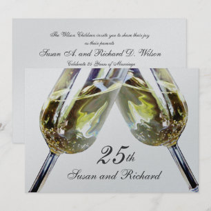 Champagne Toast/ 25-årsjubileum Inbjudningar