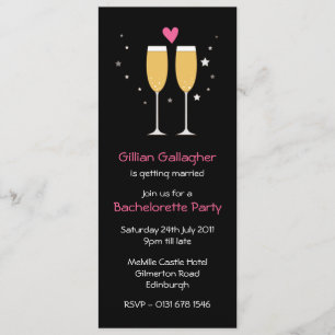 Champagne Toast Bachelorette Party bjudande Inbjudningar