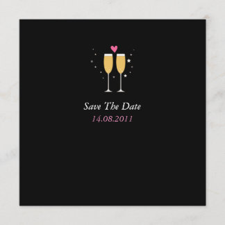 Champagne Toast Bröllop spara datum - Black Datumet