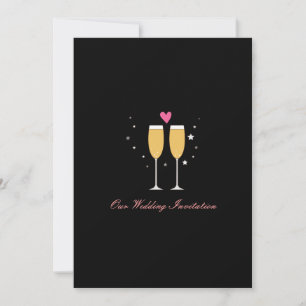 Champagne Toast-bröllopsinbjudan Inbjudningar