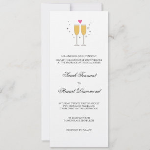 Champagne Toast-bröllopsinbjudan - smal Inbjudningar