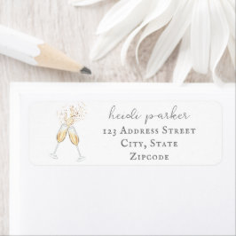 Champagne Toast Bubbly Returadressetikett Returadress Etikett