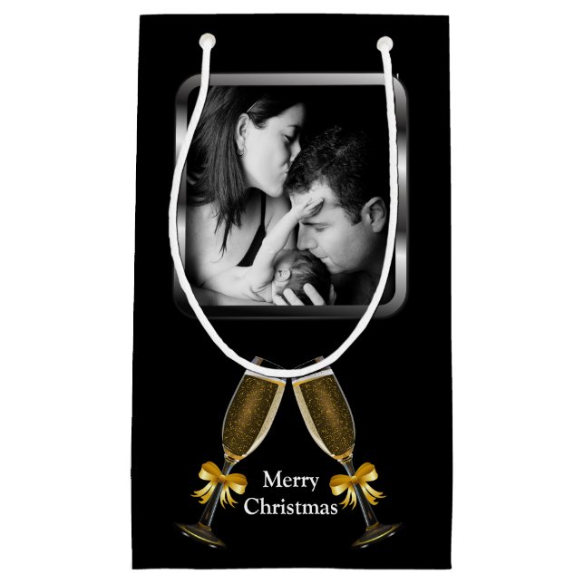 Champagne Toast Elegant Anpassningsbar Photo (Framsidan)