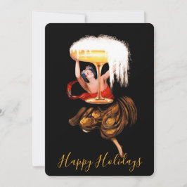 Champagne Toast Holiday Flat Card Julkort