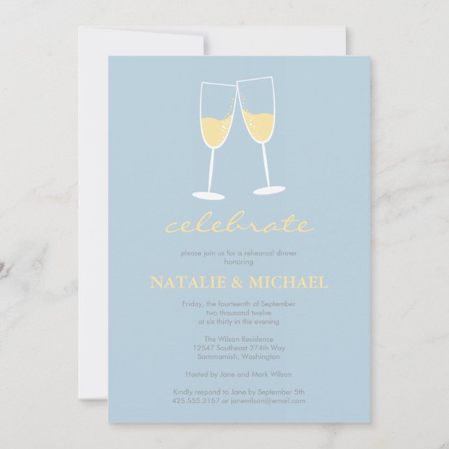Champagne Toast-inbjudan Inbjudningar (Framsida)