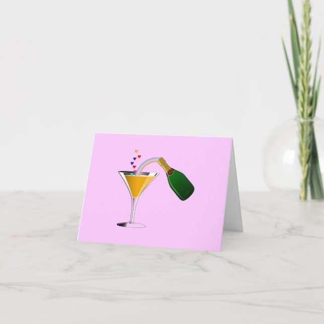 Champagne Toast Kort (Framsida)
