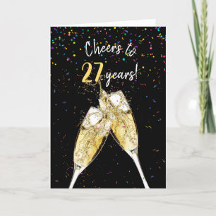 Champagne Toast på 27:e Bröllop-årsdagen Kort