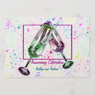 Champagne Toast/Party-årsdagen Inbjudningar