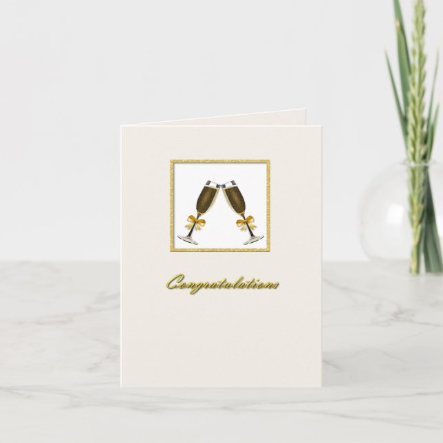 Champagne Toast Personligt bröllp Greeting Card Kort (Framsida)