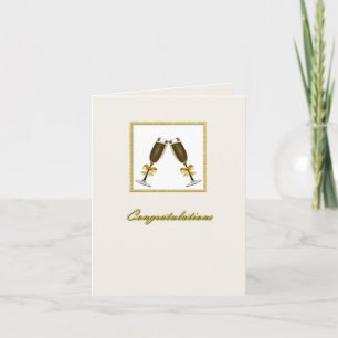 Champagne Toast Personligt bröllp Greeting Card Kort
