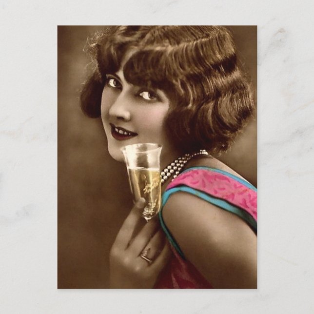 Champagne Toast Vykort (Framsida)
