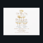 Champagne Torn 50:e Födelsedagsfesten Vykort<br><div class="desc">Champagne torn. Guld text. Inbjudan. 50 Födelsedagsfest inbjudan.</div>