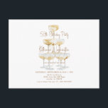 Champagne Torn 50:e Födelsedagsfesten Vykort<br><div class="desc">Champagne torn. Guld text. Inbjudan. 50 Födelsedagsfest inbjudan.</div>