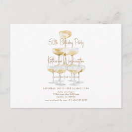 Champagne Torn 50:e Födelsedagsfesten Vykort