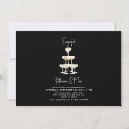 Champagne Torn Black Förlovningsfest III Inbjudningar