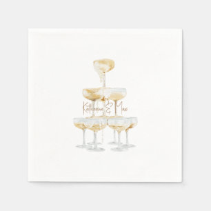Champagne Torn egna namn Bröllop Cocktail Pappersservett