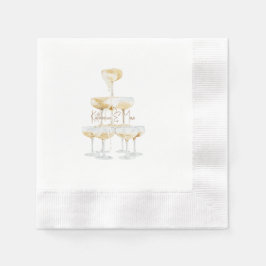 Champagne Torn egna namn Bröllop Pappersservett